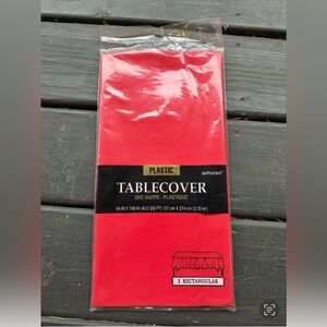 Amscan Bold Red Plastic Tablecover- New!